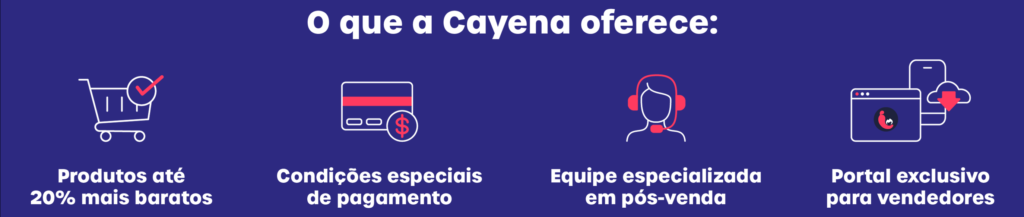 o que a Cayena oferece para os vendedores de alimentos?