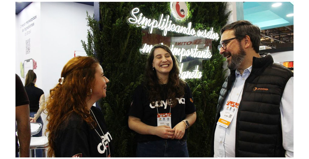 Jean pontara da J. Pontara, Franciele Garcia head de marketing da Cayena e Vivian Barbalho coordenadora de marketing da Cayena